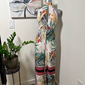 Tropical Halter Jumpsuit